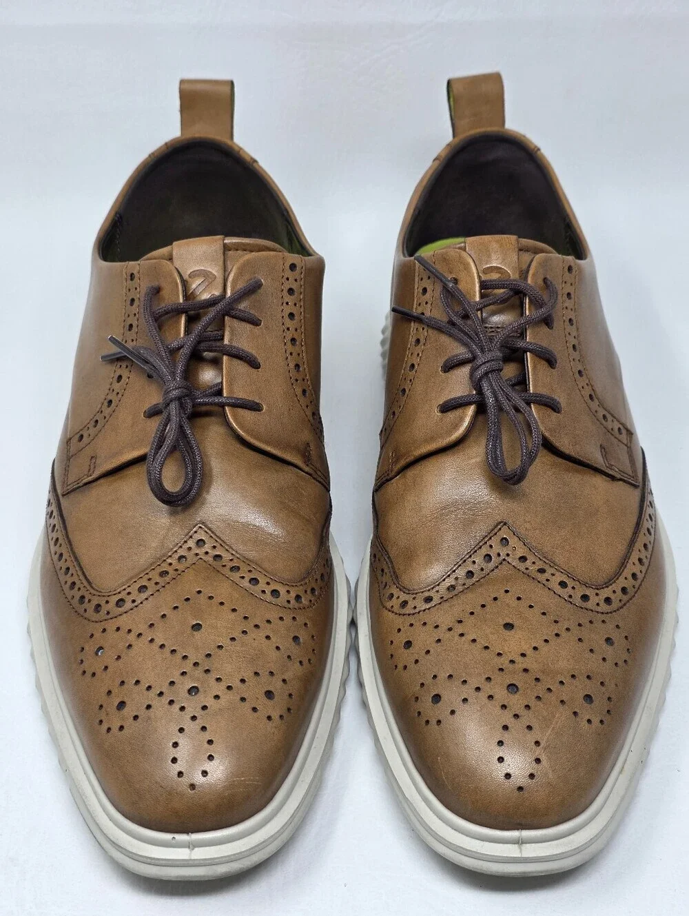 ECCO ST.1 Hybrid Lite Wingtip Light Brown Brogue Shoe Men's Size US 13 EU 47